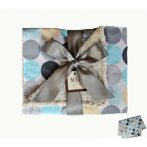 Baby Blue & Gray Disco Dot Chenille Stroller Blanket Baby Blue & Gray Disco Dot Chenille Stroller Blanket