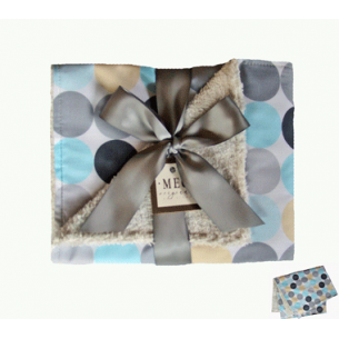 Baby Blue & Gray Disco Dot Chenille Stroller Blanket Baby Blue & Gray Disco Dot Chenille Stroller Blanket