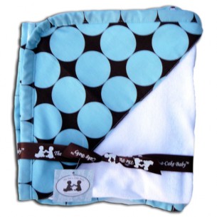 Blue & Brown Disco Dot Hooded Baby Towel
