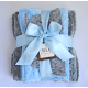 Blue & Gray Minky Dot Baby Blanket Gift Set