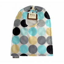 Blue & Grey Disco Dot Reversible Cotton Baby to Toddler Bib Blue & Grey Disco Dot Reversible Cotton Baby to Toddler Bib