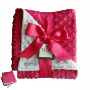 Hot Pink & White Minky Dot Blanket Hot Pink & White Minky Dot Blanket