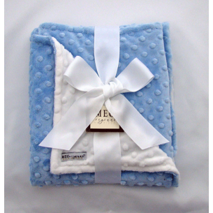 Light Blue & White Minky Blanket Light Blue & White Minky Blanket