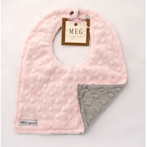 Minky Dot Pink & Gray Baby to Toddler Bib Minky Dot Pink & Gray Baby to Toddler Bib