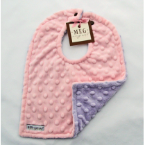 Minky Dot Pink & Lavender Baby to Toddler Bib Minky Dot Pink & Lavender Baby to Toddler Bib