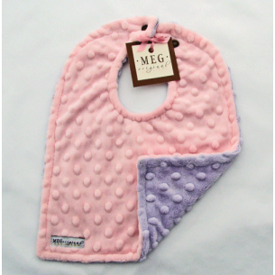 Minky Dot Pink & Lavender Baby to Toddler Bib Minky Dot Pink & Lavender Baby to Toddler Bib