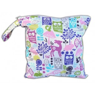 Orchid Whimsy Woods Baby Wet Bag Diaper Clutch