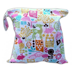 Pink Whimsy Woods Baby Wet Bag Diaper Clutch