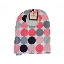 Pink & Grey Disco Dot Reversible Cotton Baby to Toddler Bib Pink & Grey Disco Dot Reversible Cotton Baby to Toddler Bib