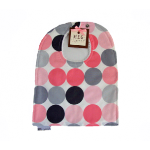 Pink & Grey Disco Dot Reversible Cotton Baby to Toddler Bib Pink & Grey Disco Dot Reversible Cotton Baby to Toddler Bib
