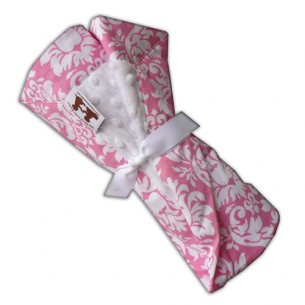 Pink & White Candy Damask Stroller Blanket Pink & White Candy Damask Stroller Blanket